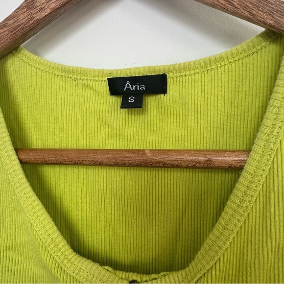 Vintage Lime Green Tank Top with Blue Lace-Up Detail punk goth y2k S - Picture 5 of 5